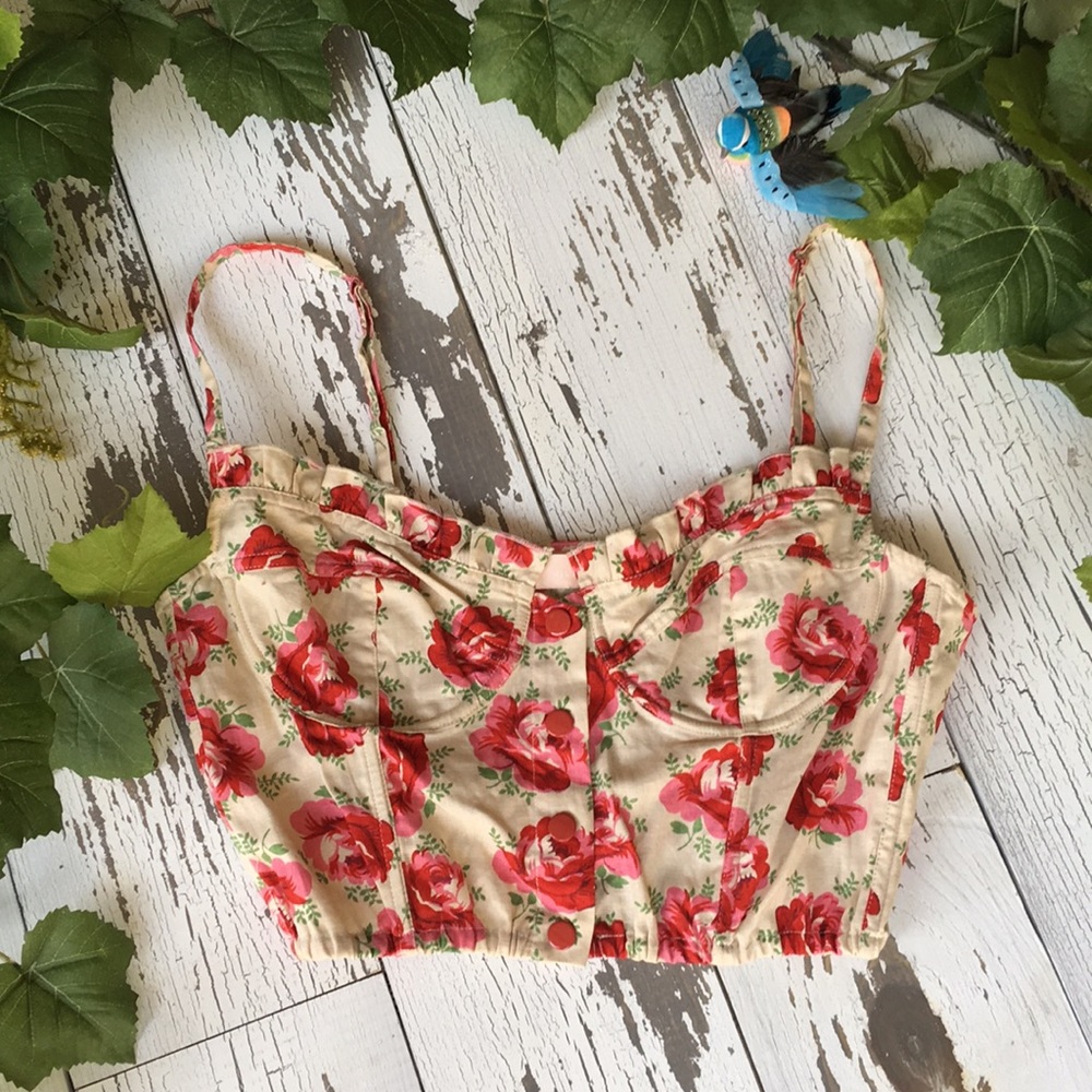 Jill Stuart Rose bustier top
